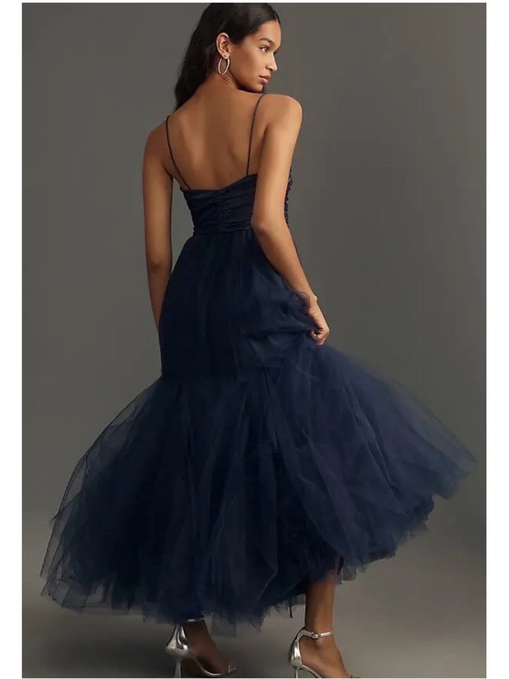 Hutch Blue Tulle Toni Barre Tiered Maxi Gown | 12 - Picture 2 of 10